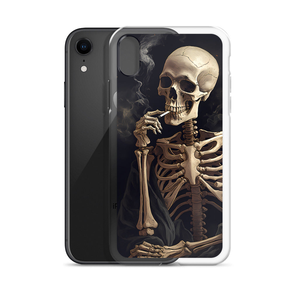 iPhone Case -  Somber Skeleton Smoking