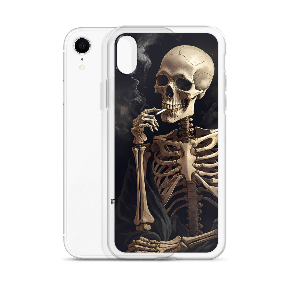 iPhone Case -  Somber Skeleton Smoking