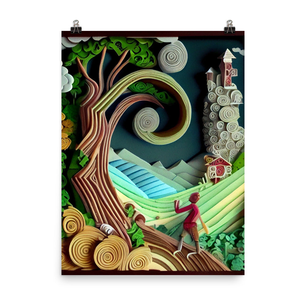 Enhanced Matte Paper Poster - Jack and the Beanstalk - Paper Art