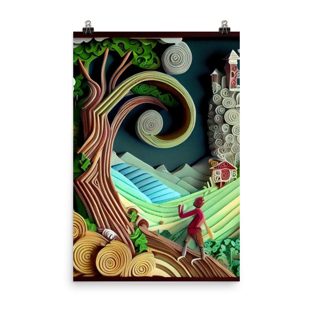 Enhanced Matte Paper Poster - Jack and the Beanstalk - Paper Art