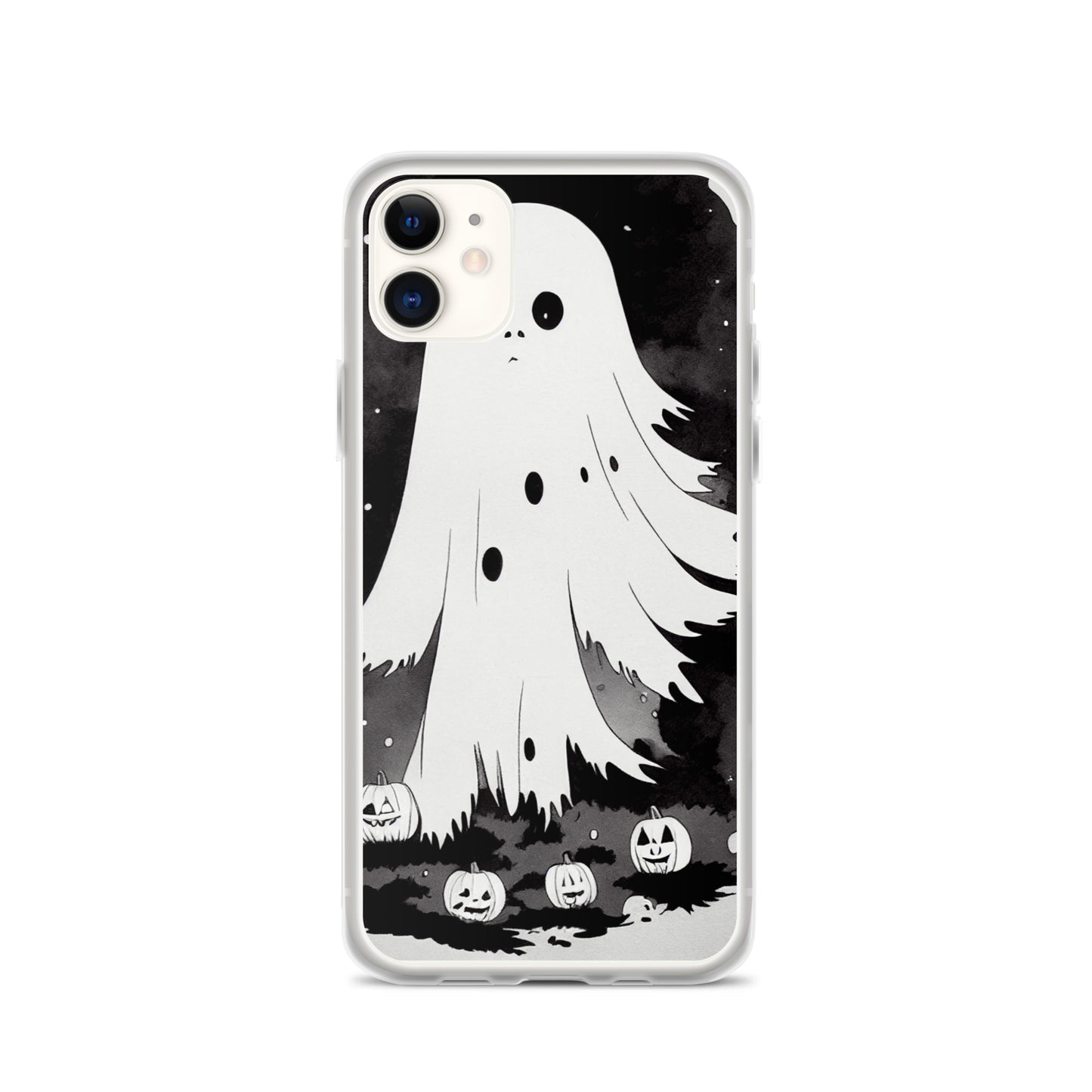 iPhone Case - Halloween Black and White Ghost