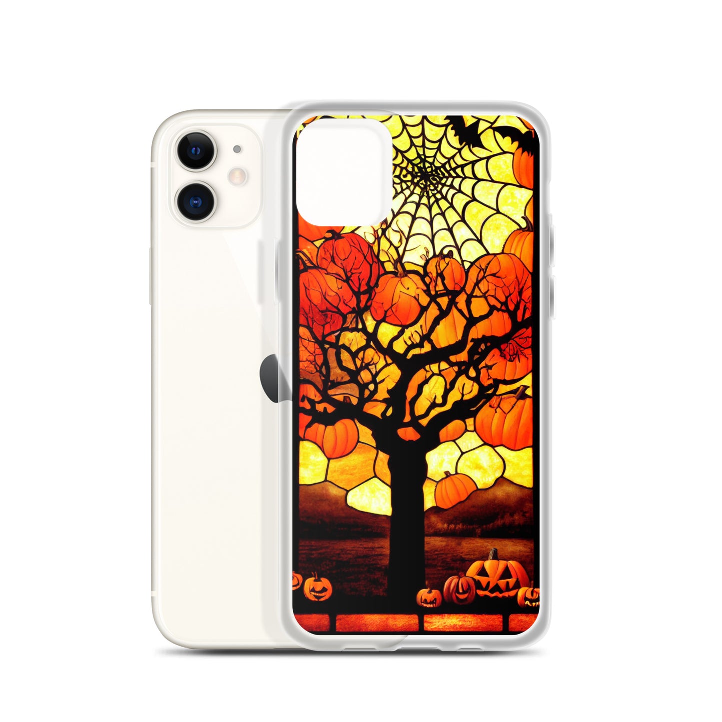 iPhone Case - Halloween Stained Glass Pumpkin Tree