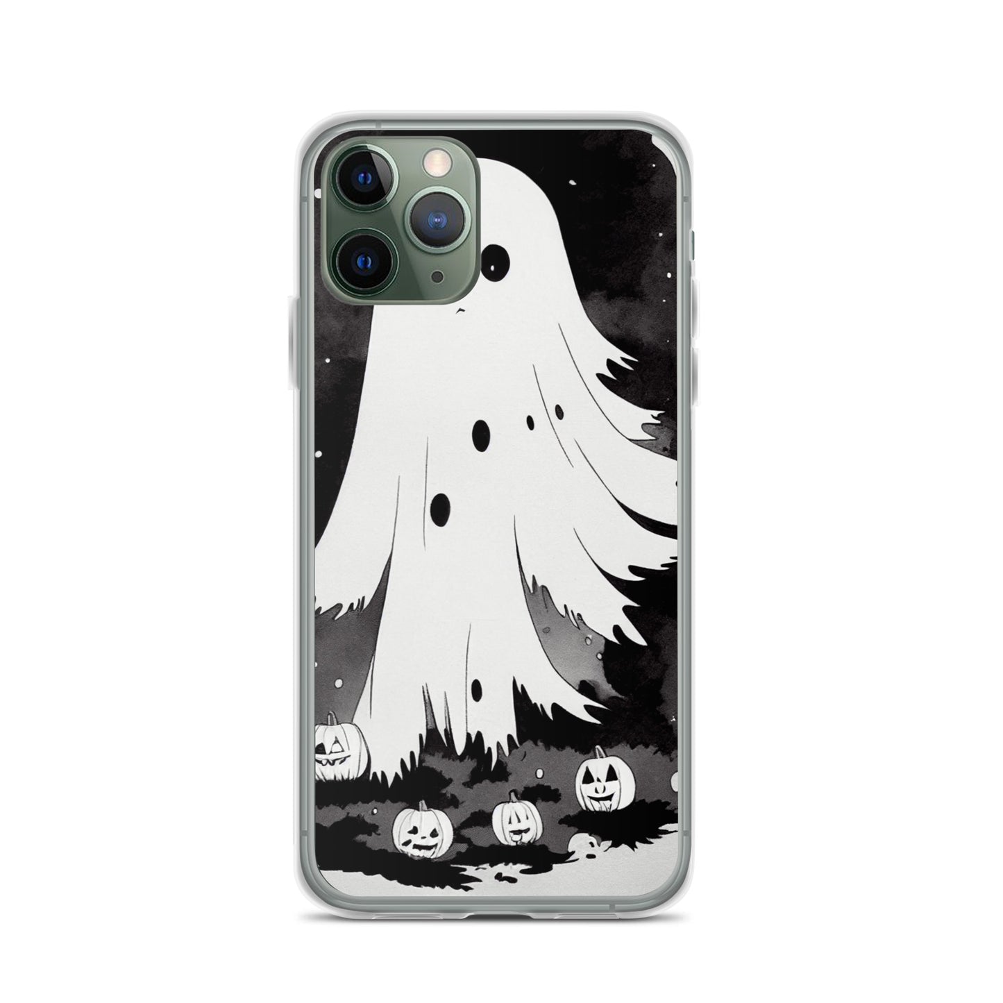 iPhone Case - Halloween Black and White Ghost