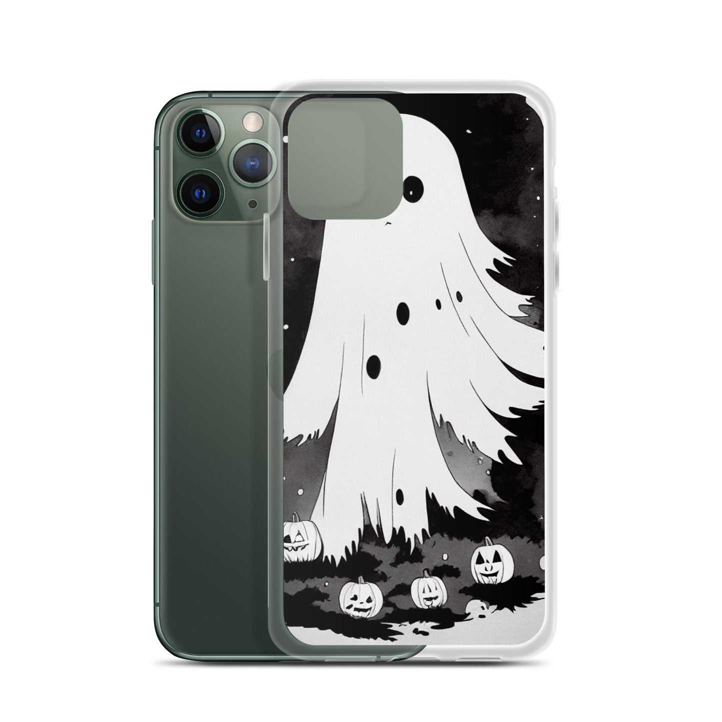 iPhone Case - Halloween Black and White Ghost