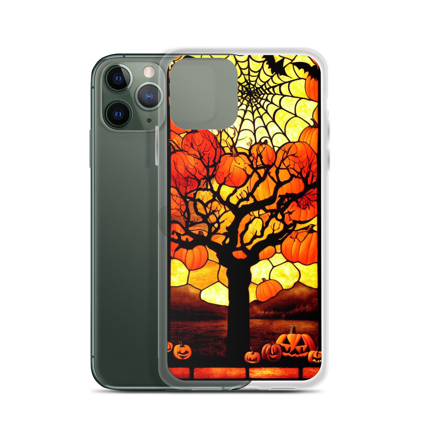 iPhone Case - Halloween Stained Glass Pumpkin Tree