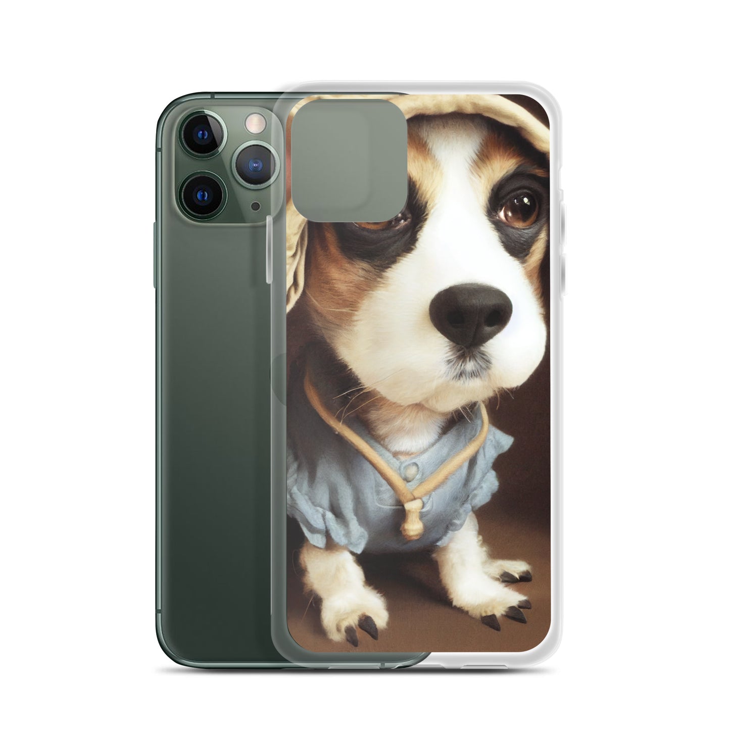 iPhone Case - Sweet Puppy in a Blue dress