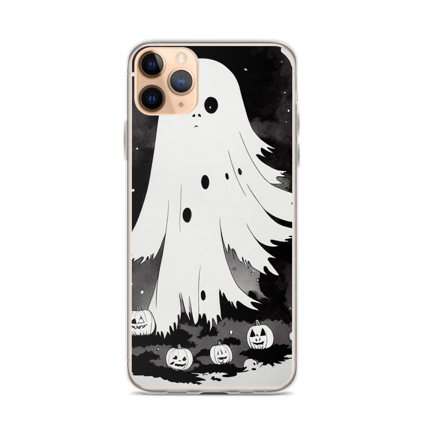 iPhone Case - Halloween Black and White Ghost