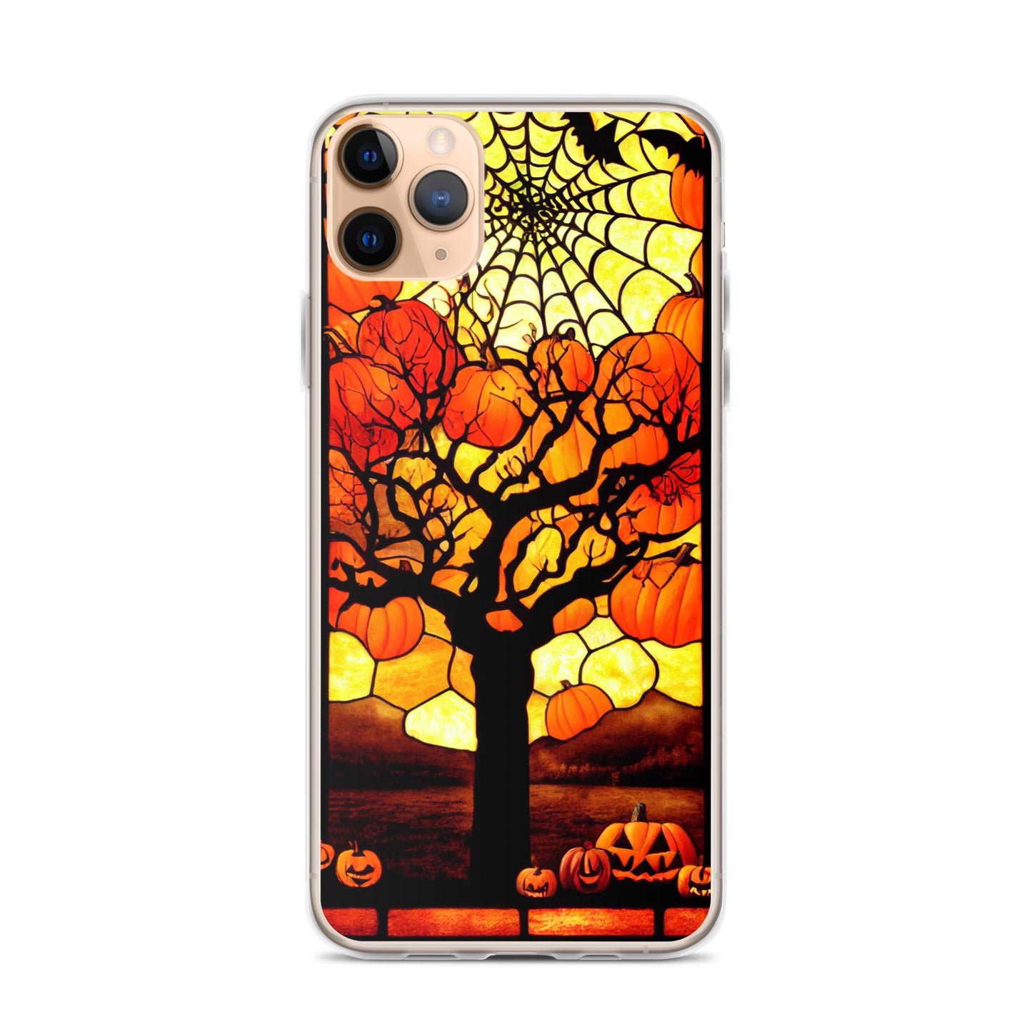 iPhone Case - Halloween Stained Glass Pumpkin Tree