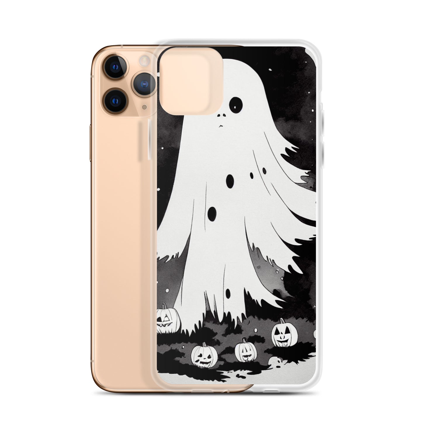 iPhone Case - Halloween Black and White Ghost