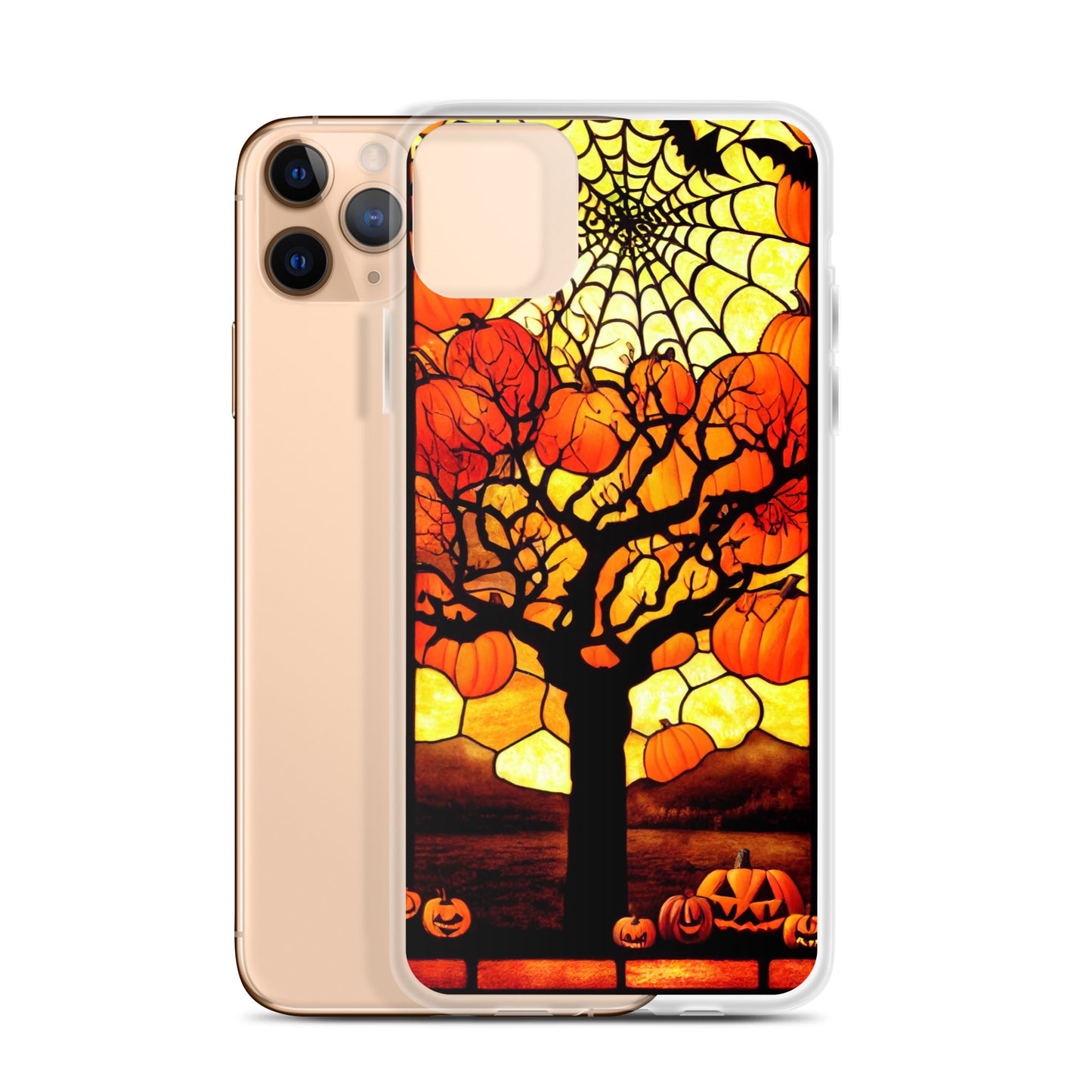 iPhone Case - Halloween Stained Glass Pumpkin Tree