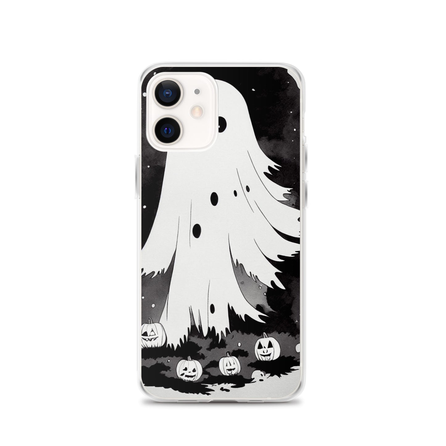 iPhone Case - Halloween Black and White Ghost