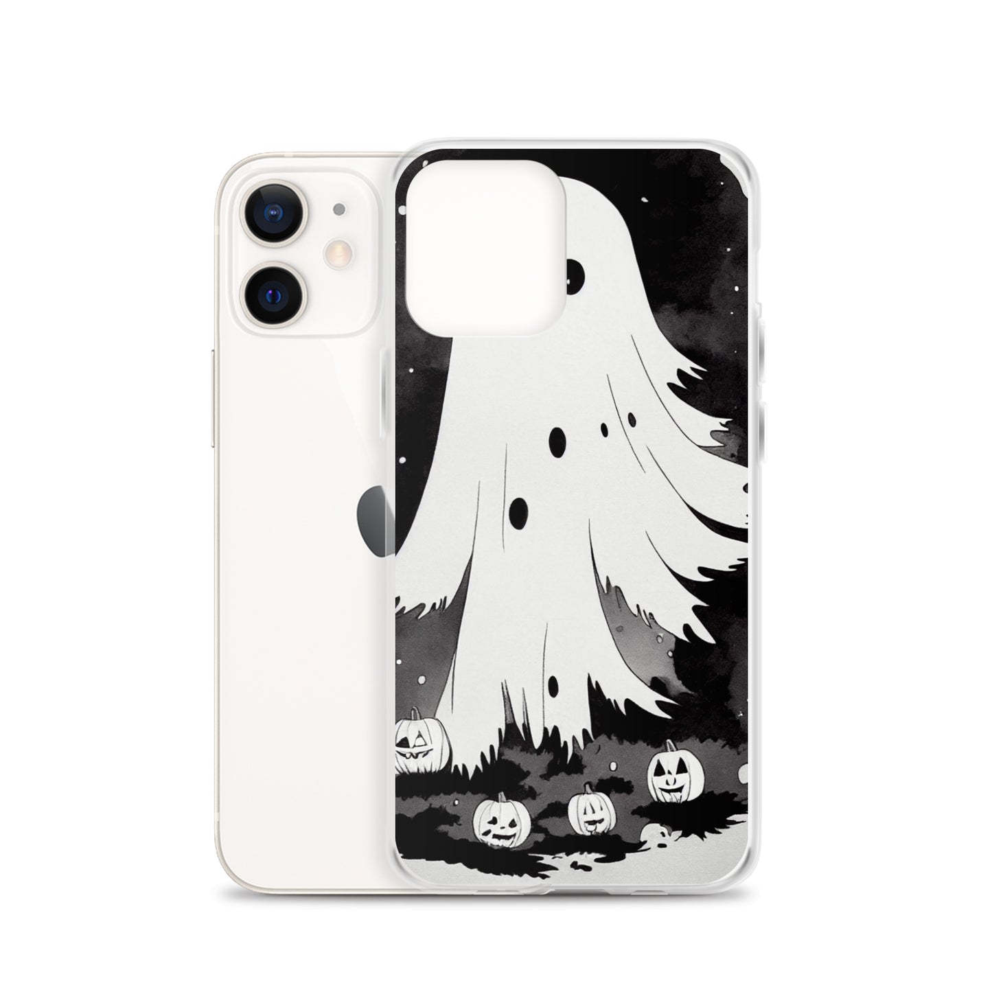 iPhone Case - Halloween Black and White Ghost