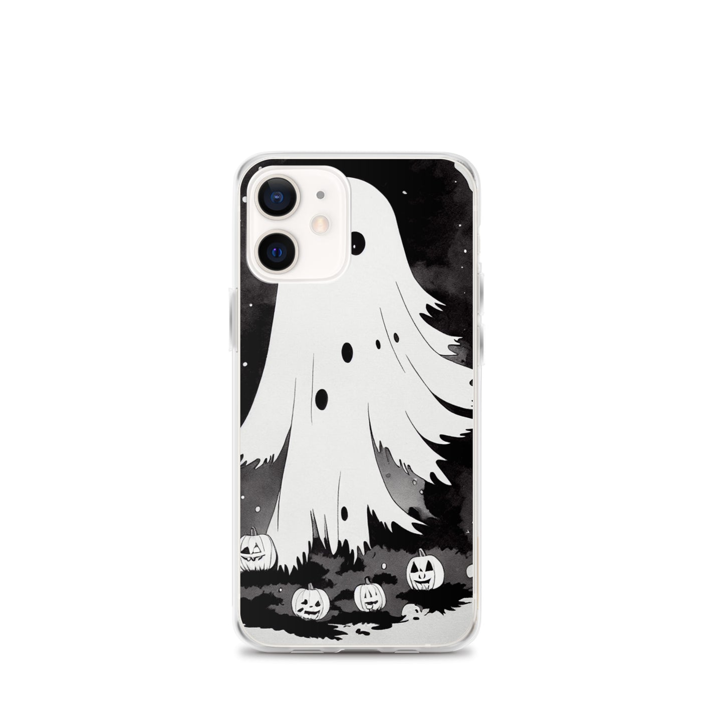 iPhone Case - Halloween Black and White Ghost