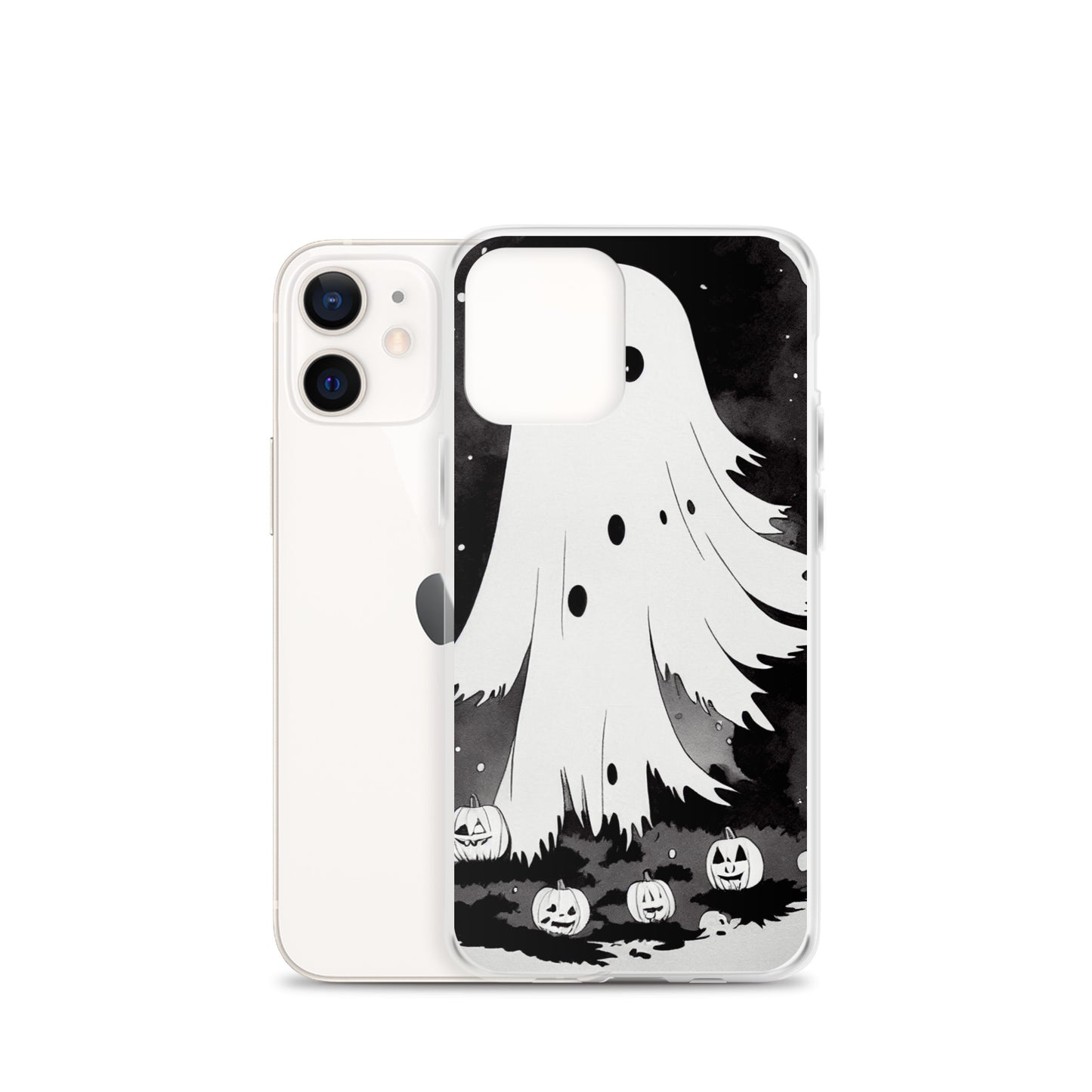 iPhone Case - Halloween Black and White Ghost