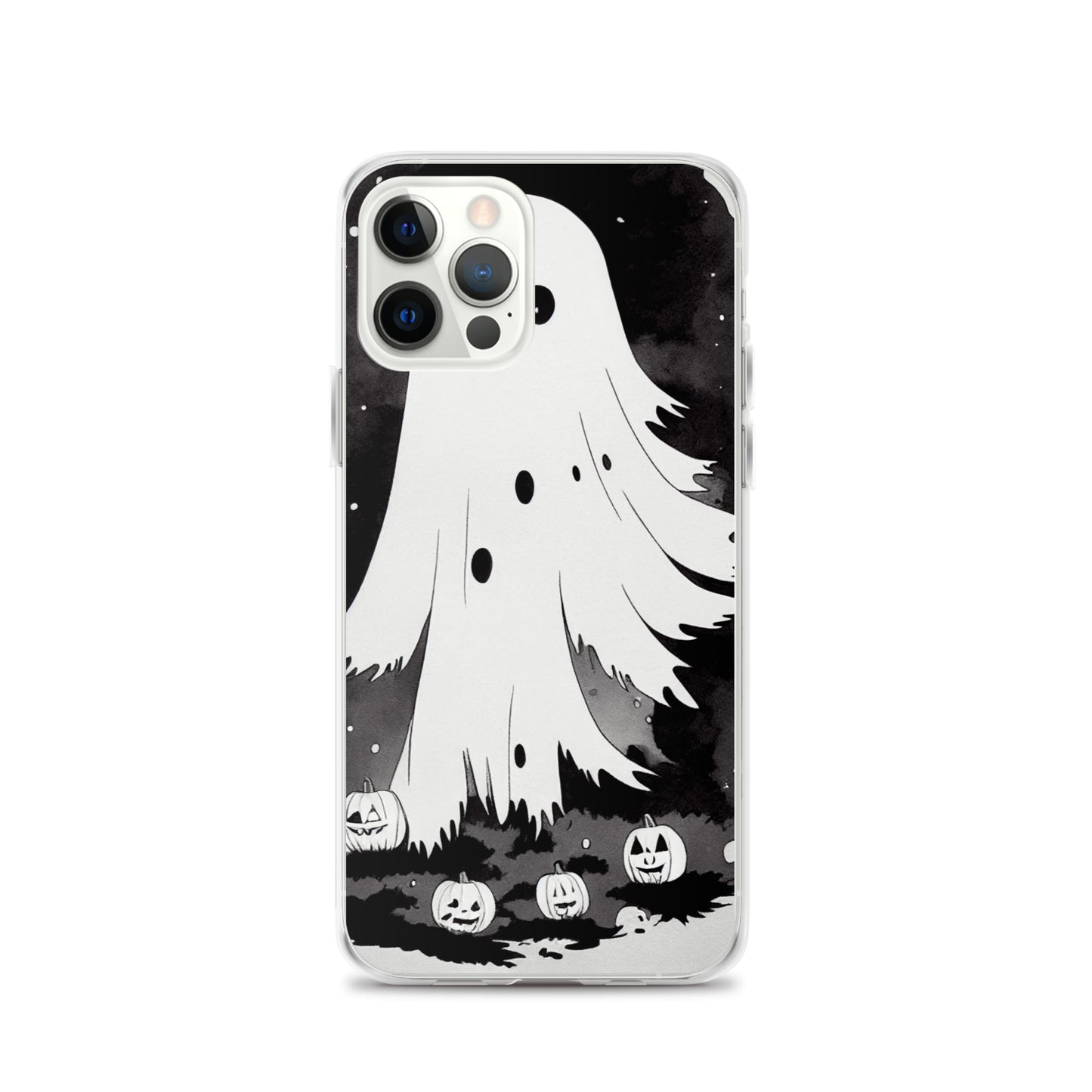 iPhone Case - Halloween Black and White Ghost