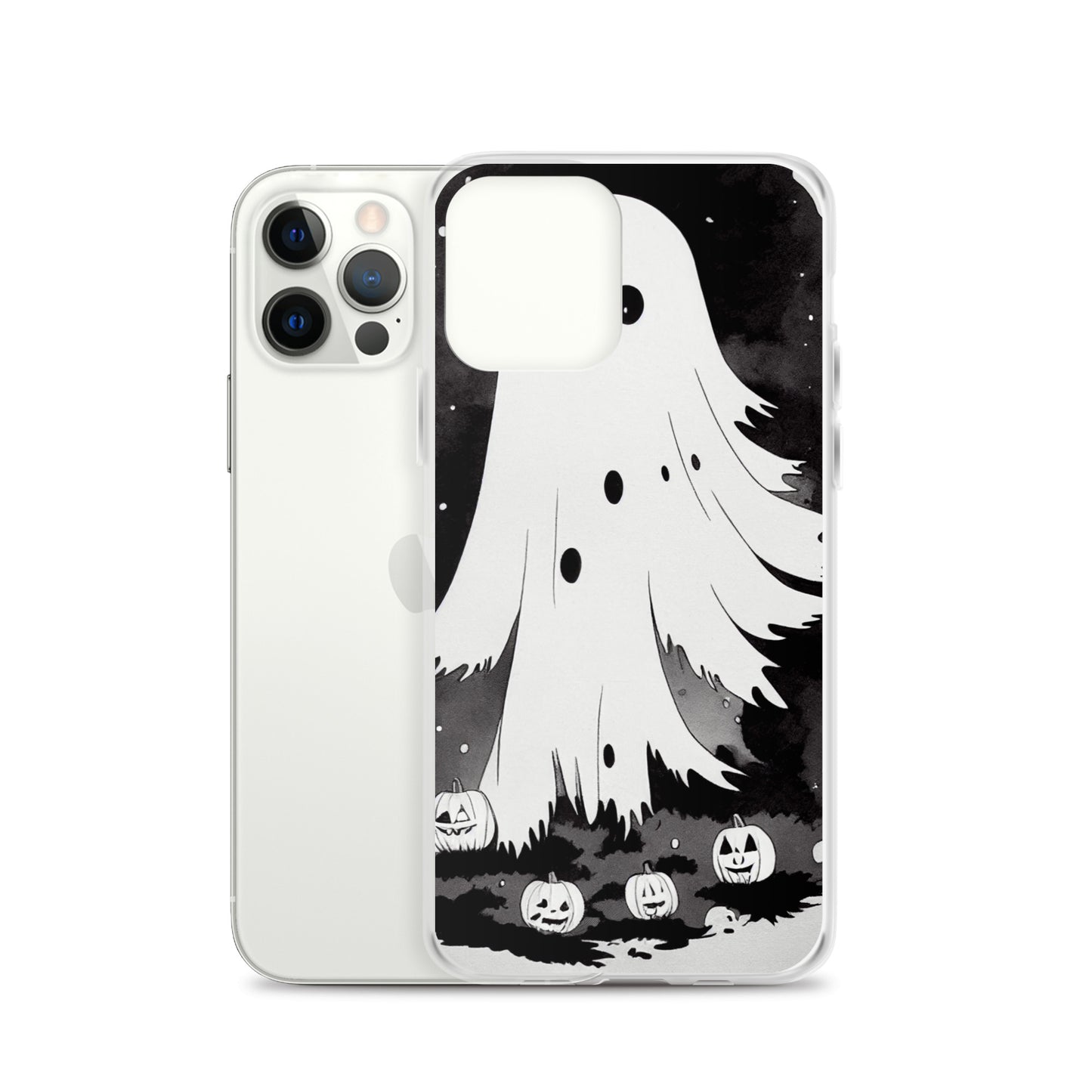 iPhone Case - Halloween Black and White Ghost