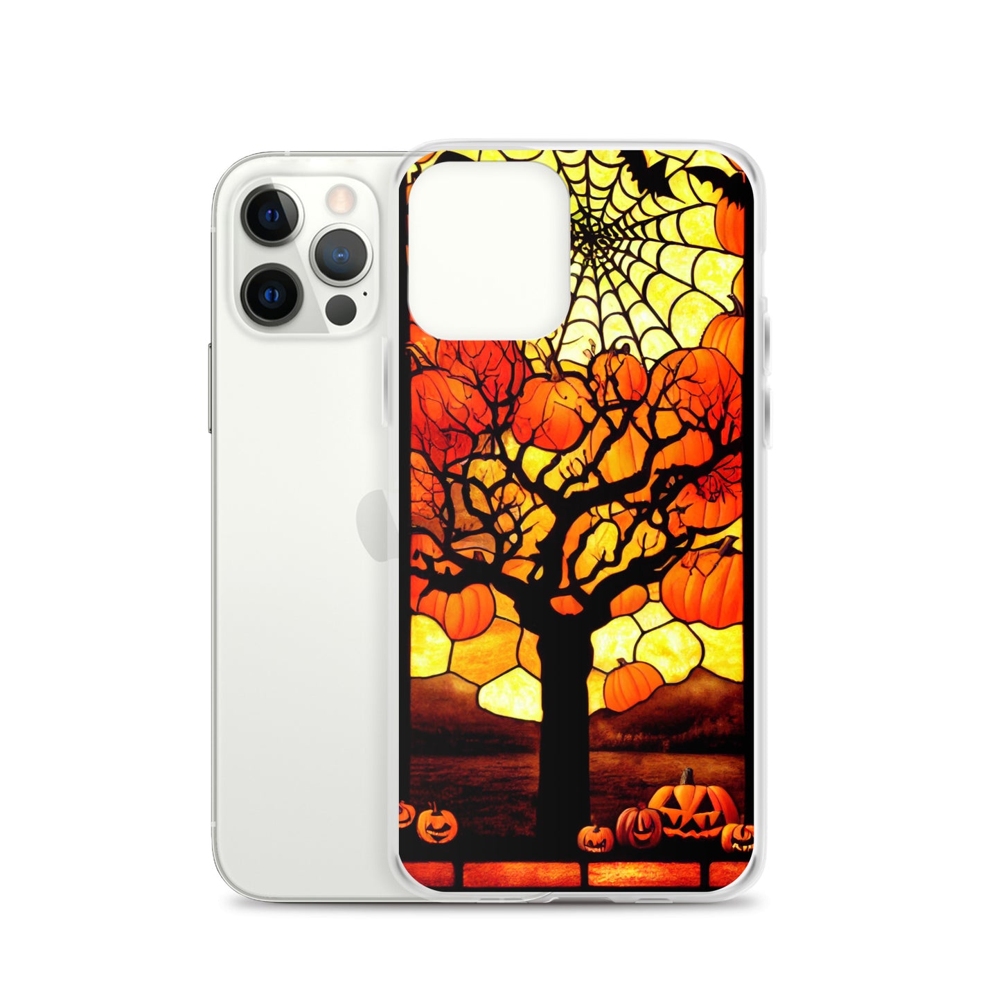 iPhone Case - Halloween Stained Glass Pumpkin Tree