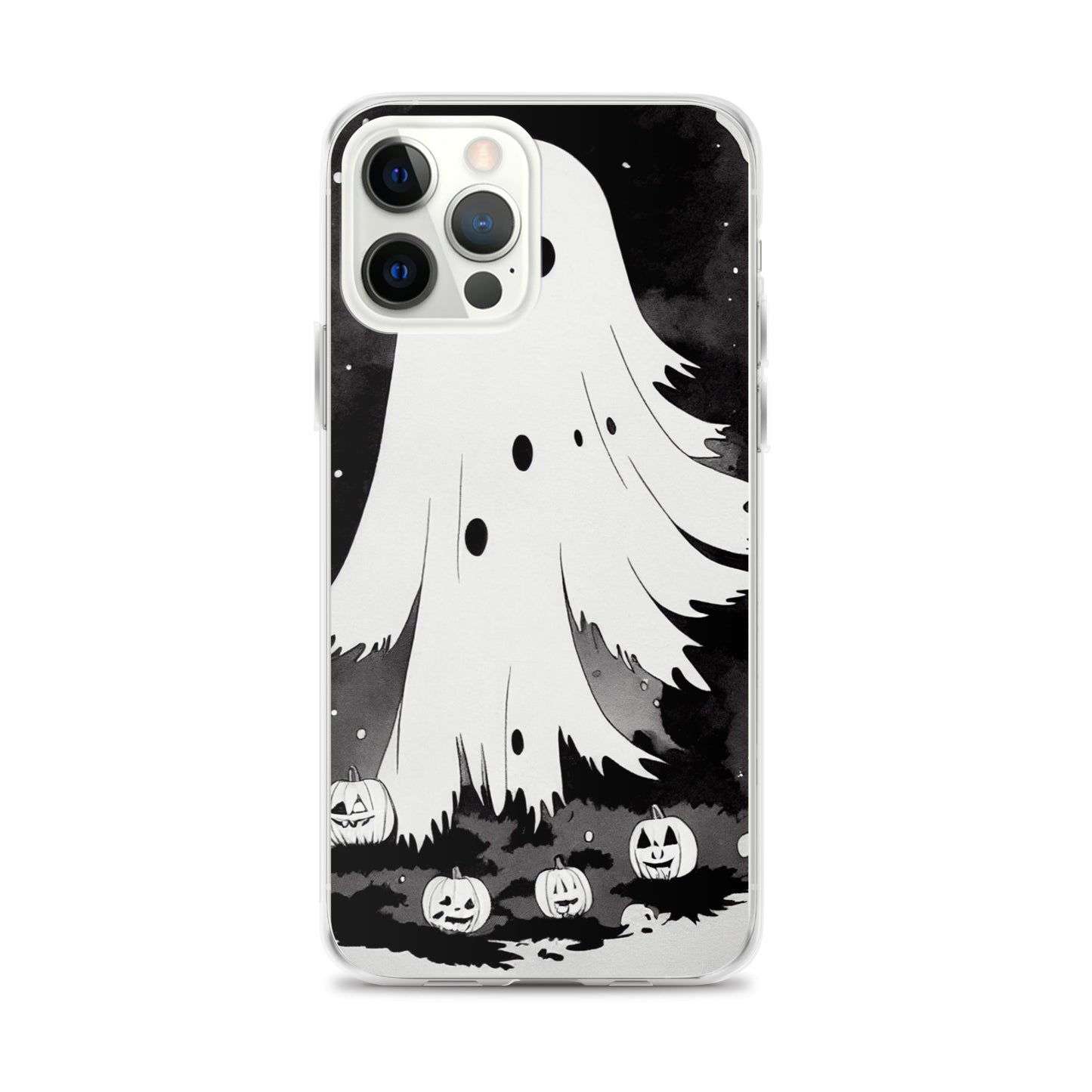 iPhone Case - Halloween Black and White Ghost