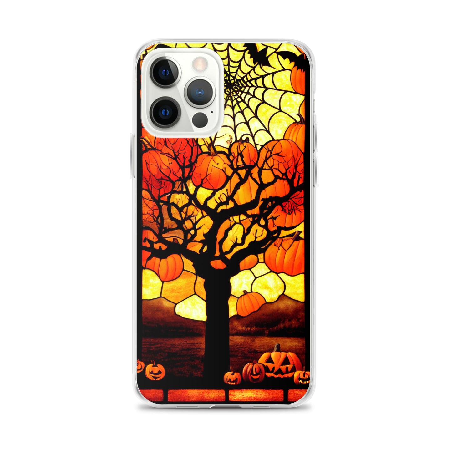 iPhone Case - Halloween Stained Glass Pumpkin Tree