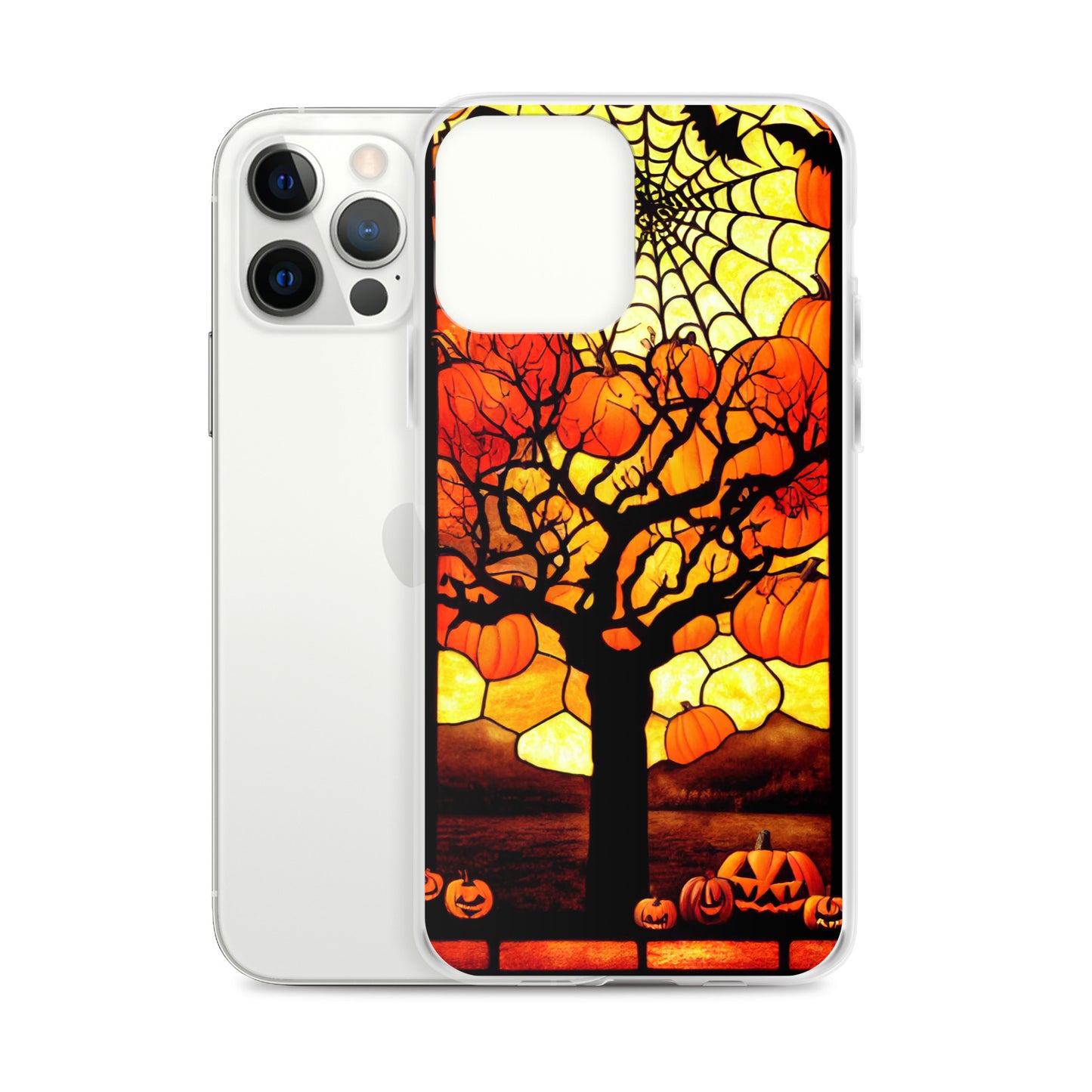 iPhone Case - Halloween Stained Glass Pumpkin Tree