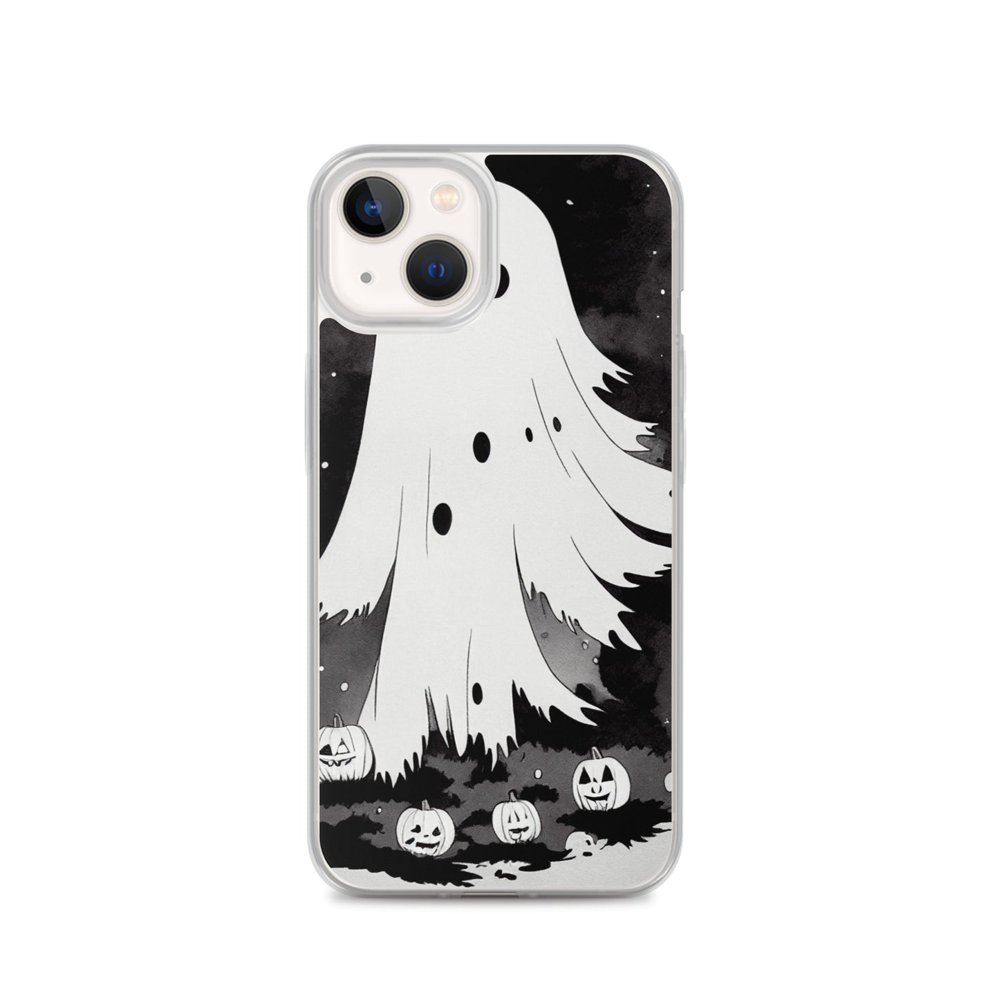 iPhone Case - Halloween Black and White Ghost