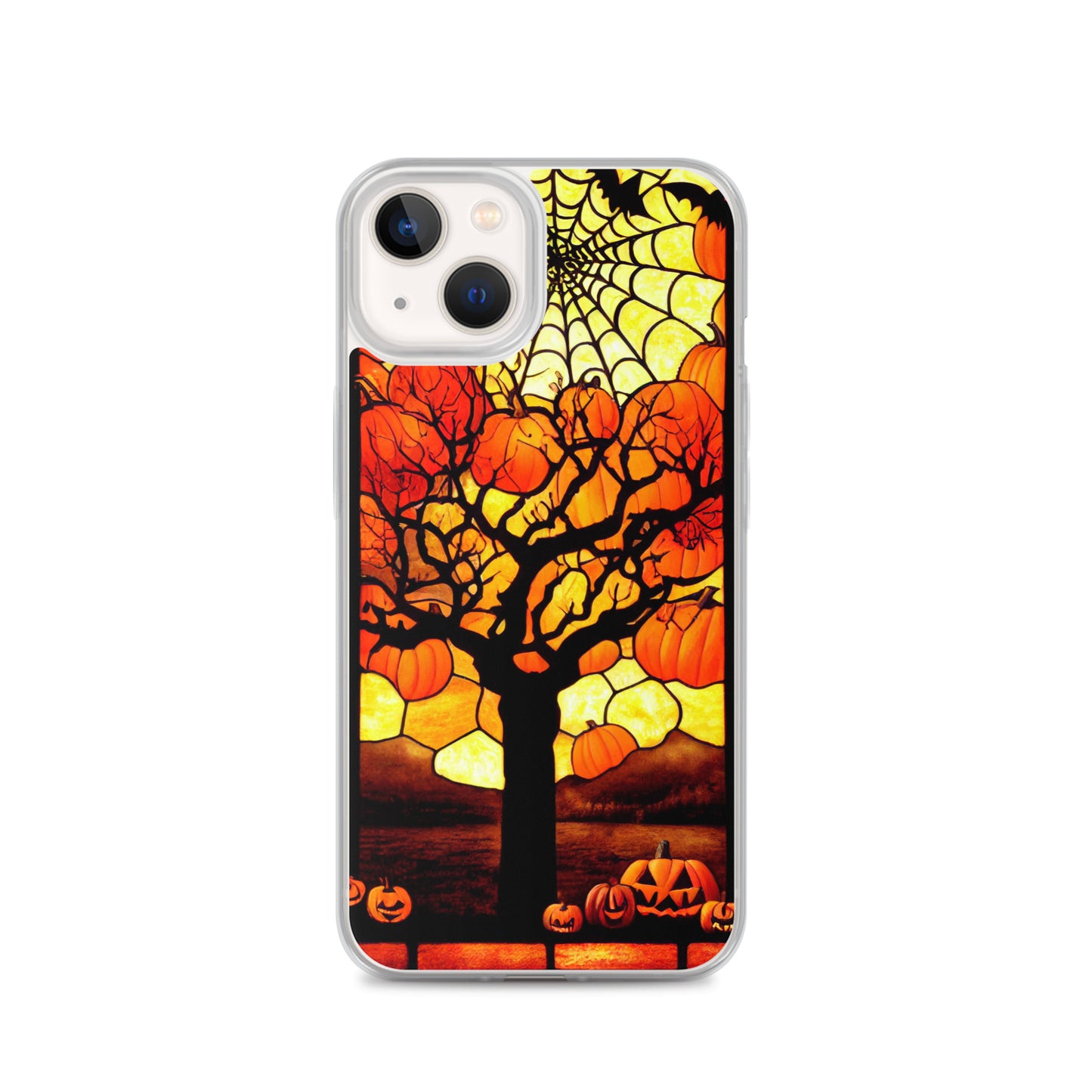 iPhone Case - Halloween Stained Glass Pumpkin Tree