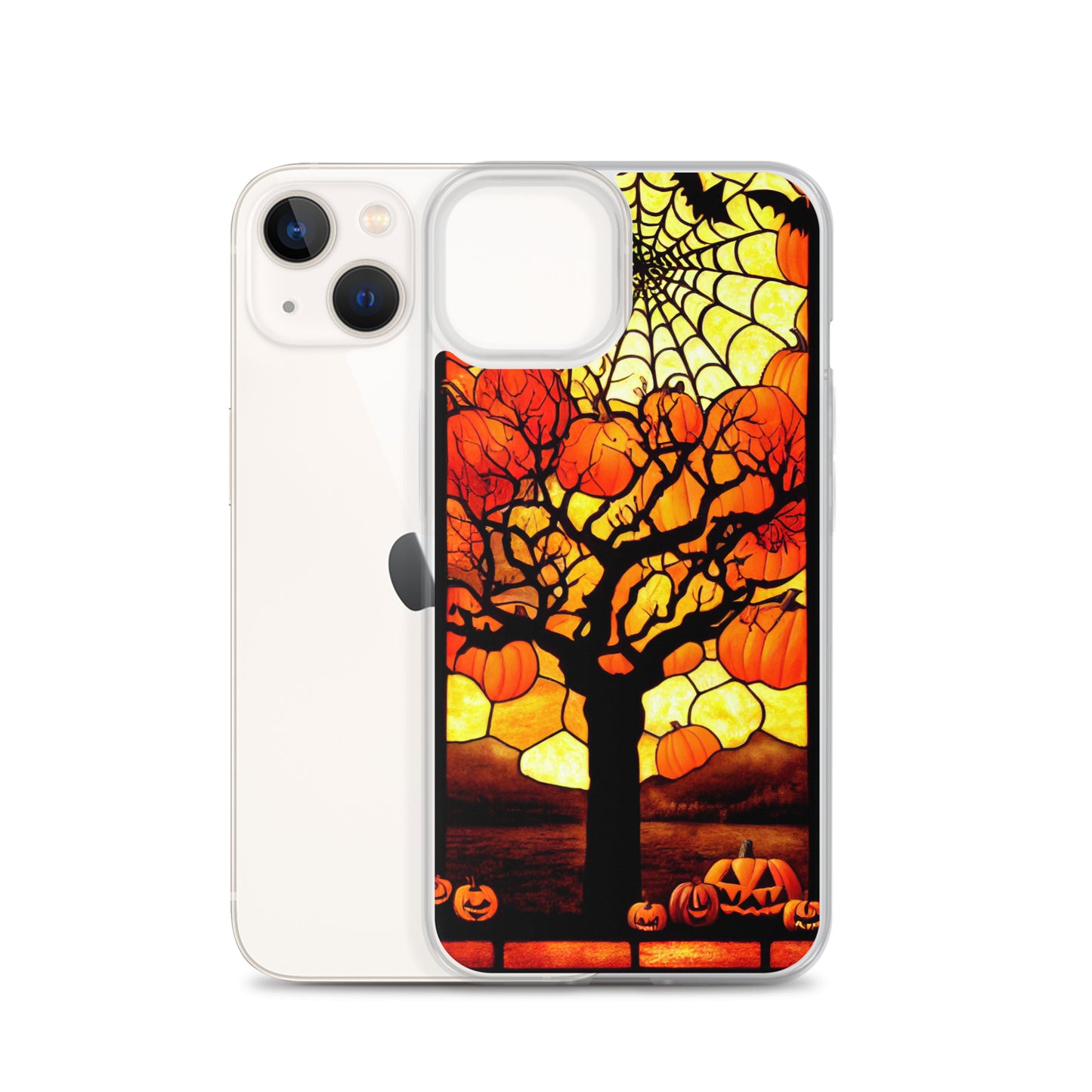 iPhone Case - Halloween Stained Glass Pumpkin Tree