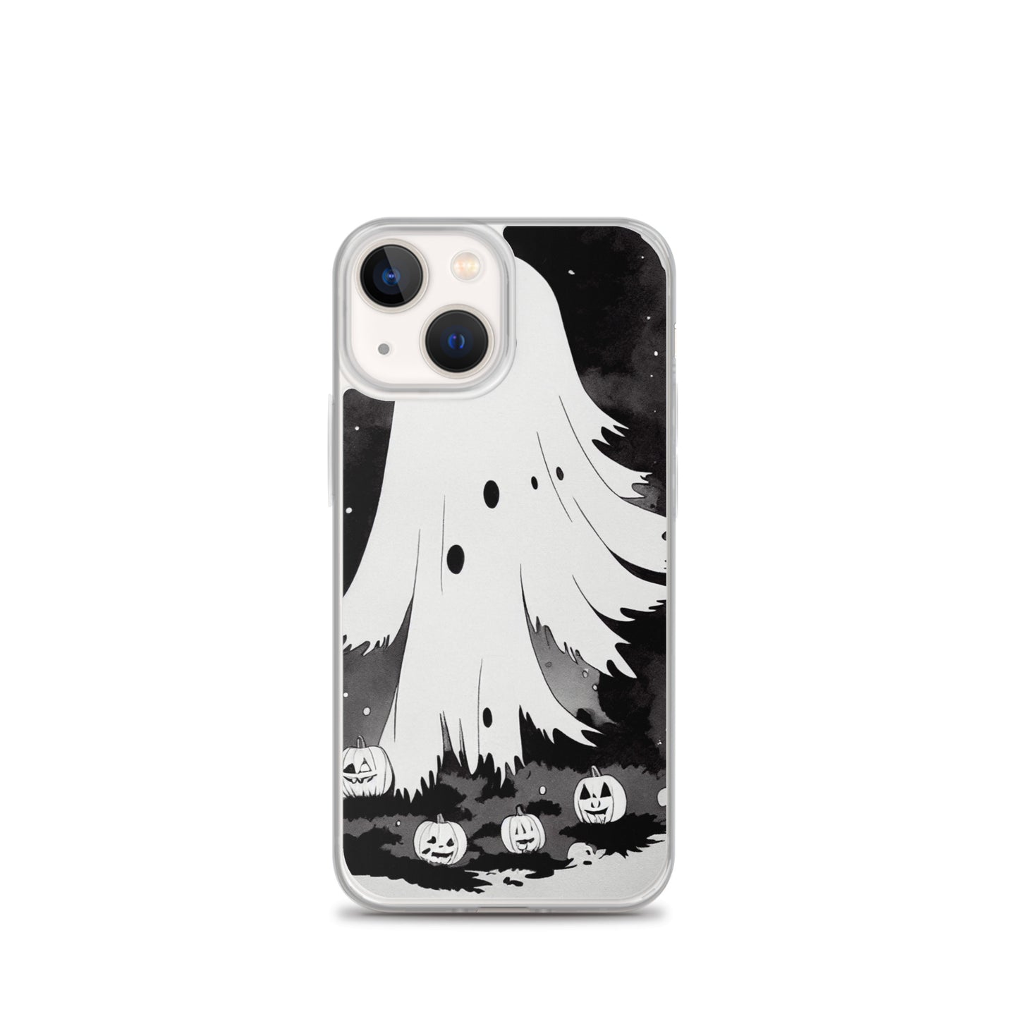 iPhone Case - Halloween Black and White Ghost