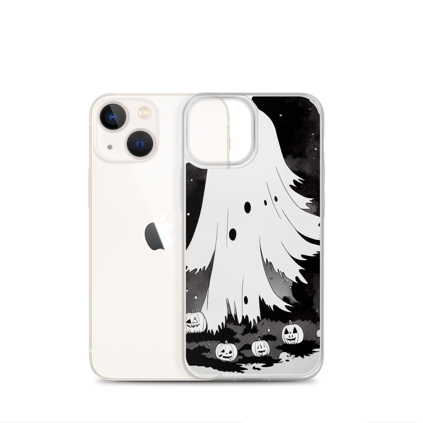 iPhone Case - Halloween Black and White Ghost