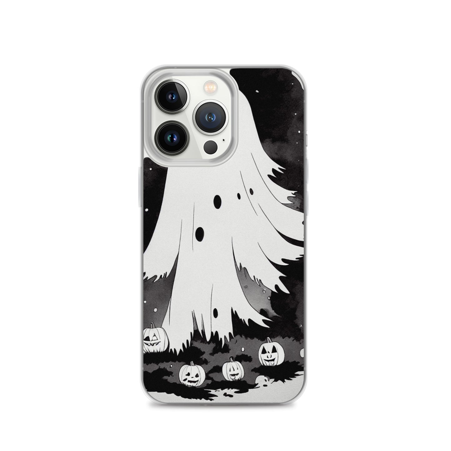 iPhone Case - Halloween Black and White Ghost