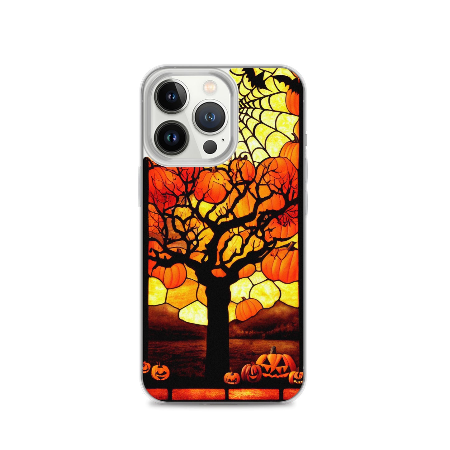 iPhone Case - Halloween Stained Glass Pumpkin Tree