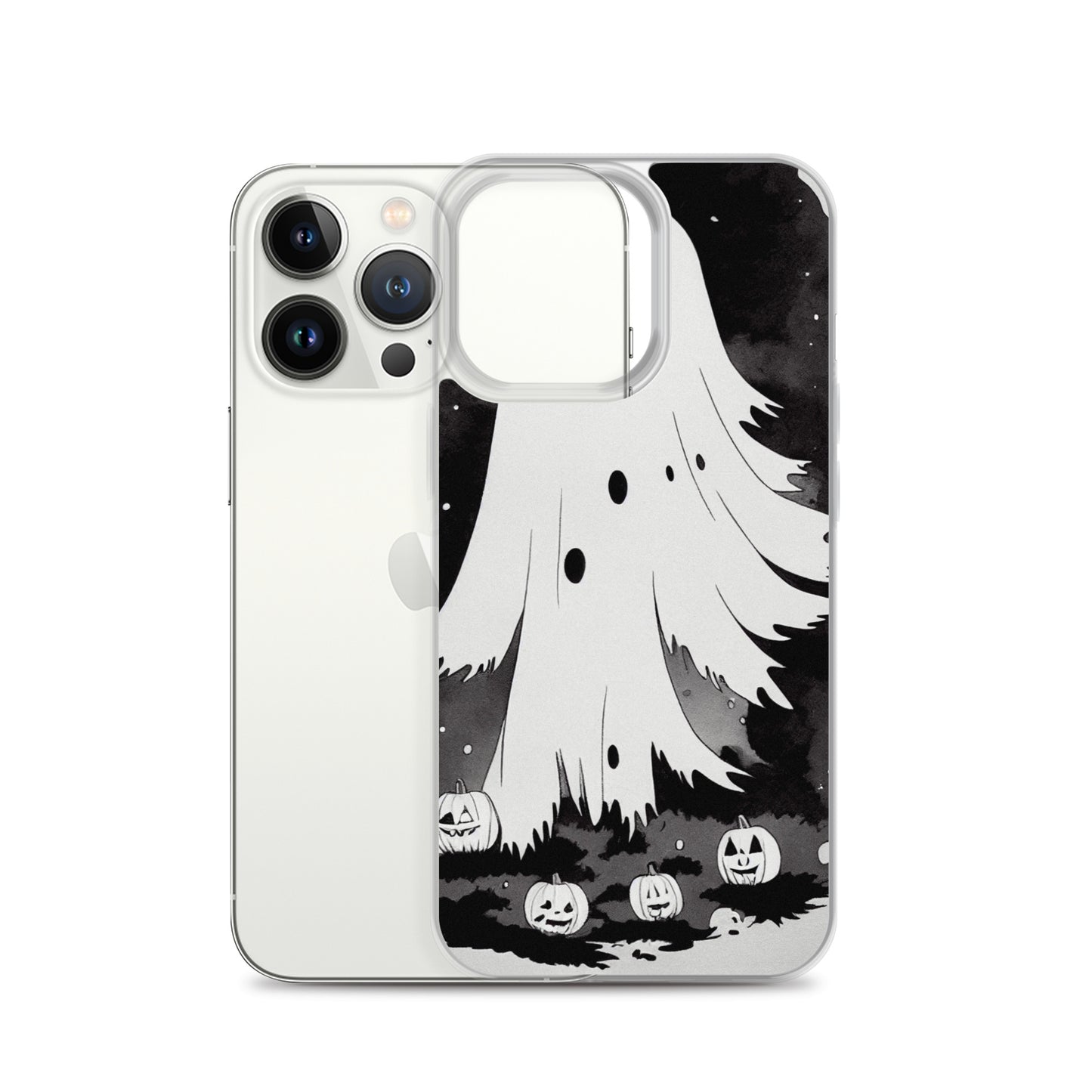 iPhone Case - Halloween Black and White Ghost