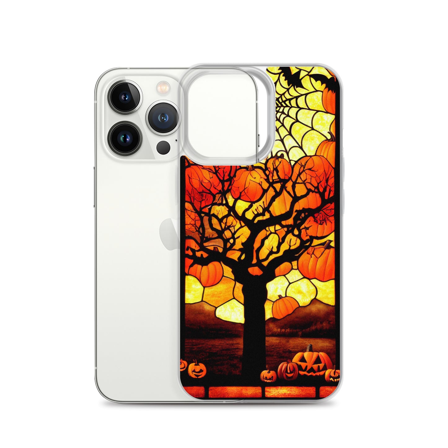 iPhone Case - Halloween Stained Glass Pumpkin Tree