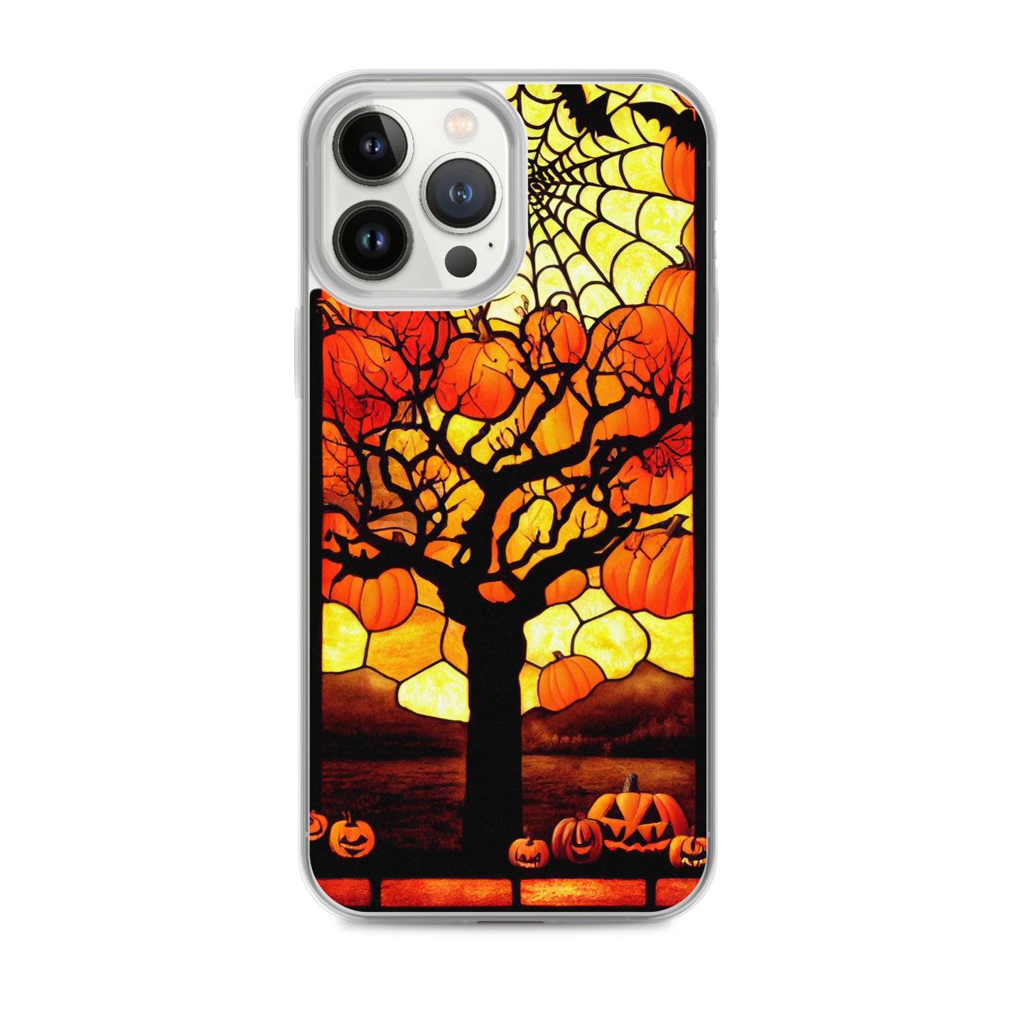 iPhone Case - Halloween Stained Glass Pumpkin Tree