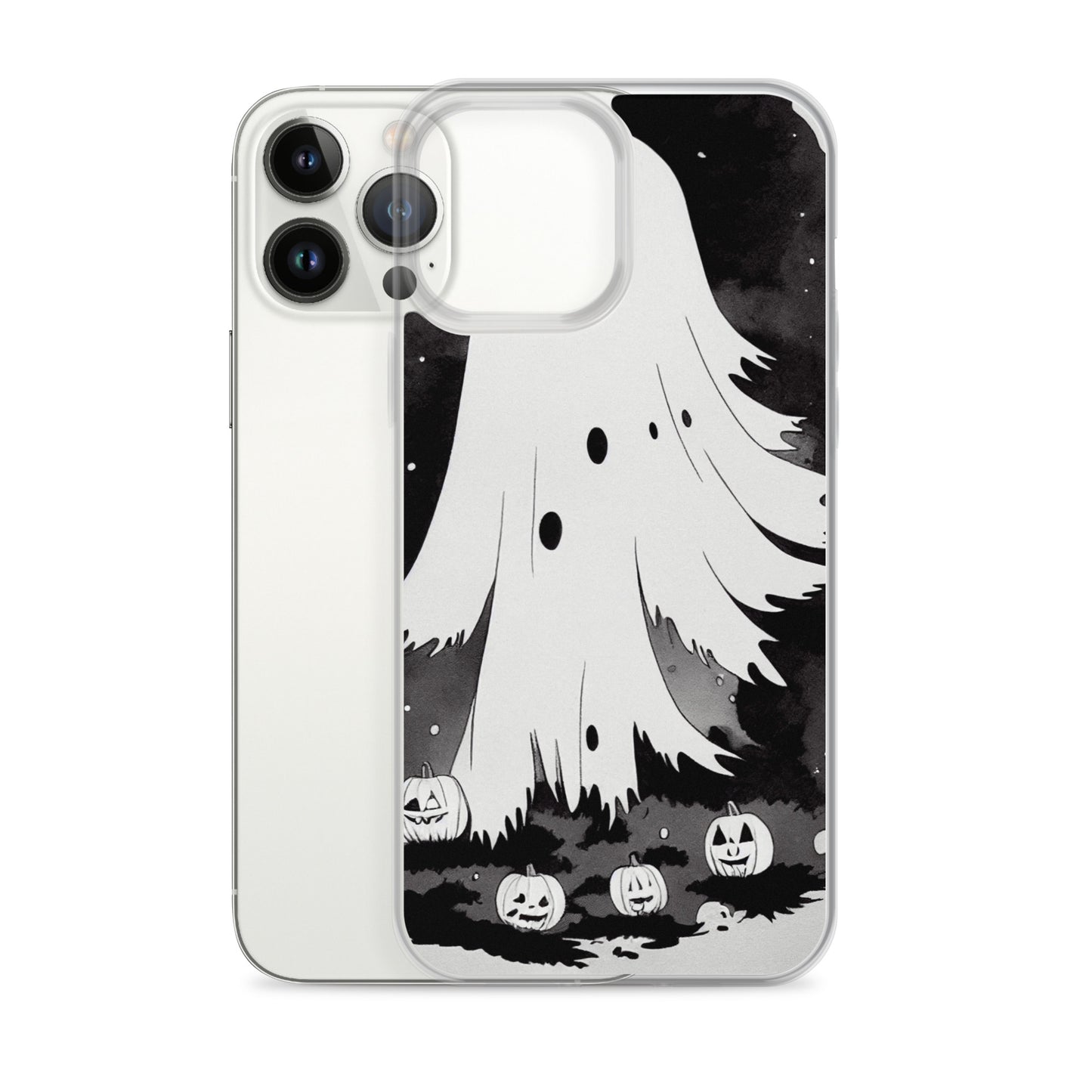 iPhone Case - Halloween Black and White Ghost