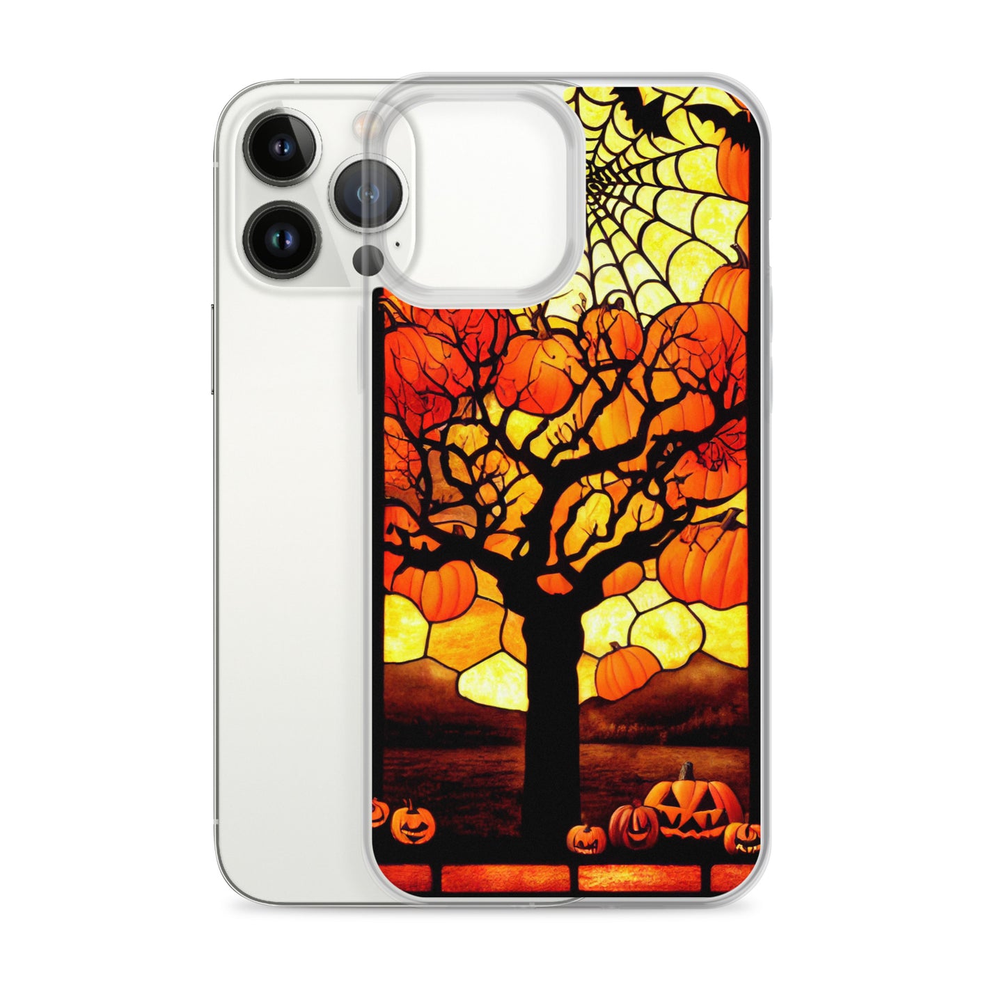 iPhone Case - Halloween Stained Glass Pumpkin Tree