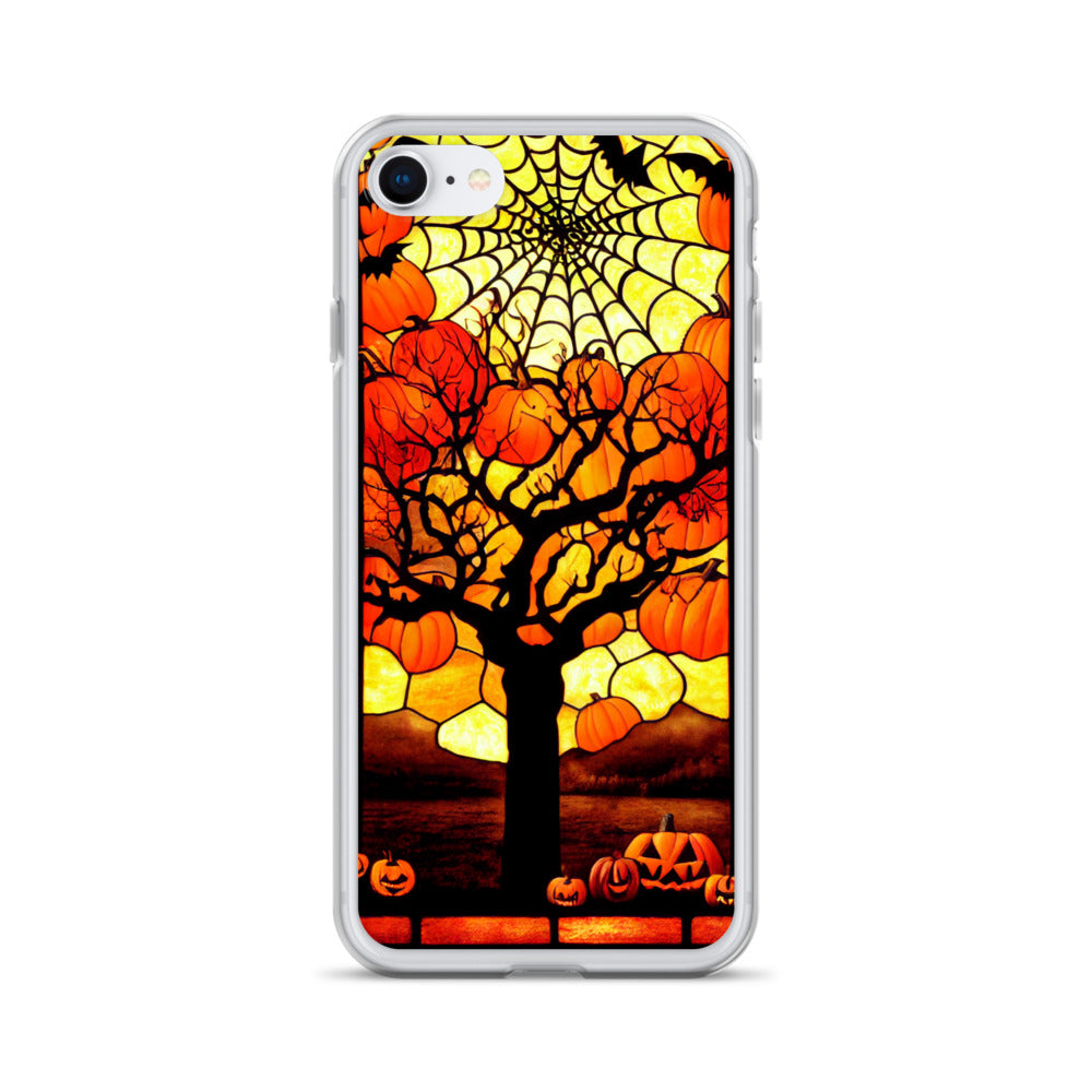 iPhone Case - Halloween Stained Glass Pumpkin Tree