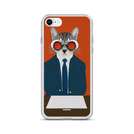 iPhone Case - Orange Business Cat Boss