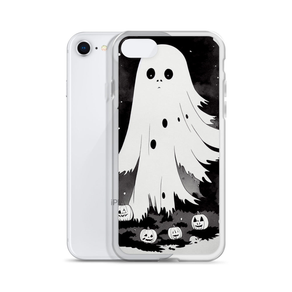 iPhone Case - Halloween Black and White Ghost