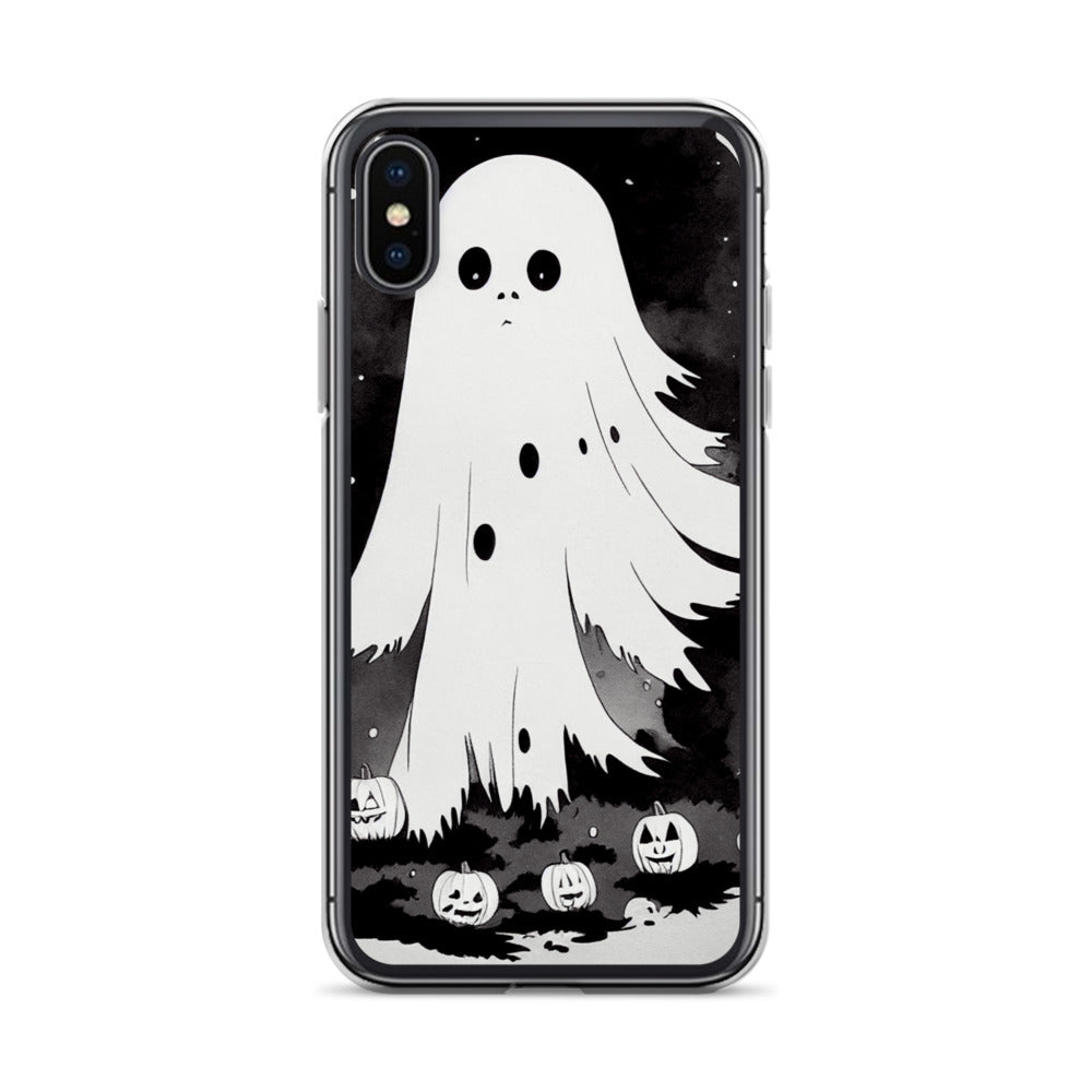 iPhone Case - Halloween Black and White Ghost