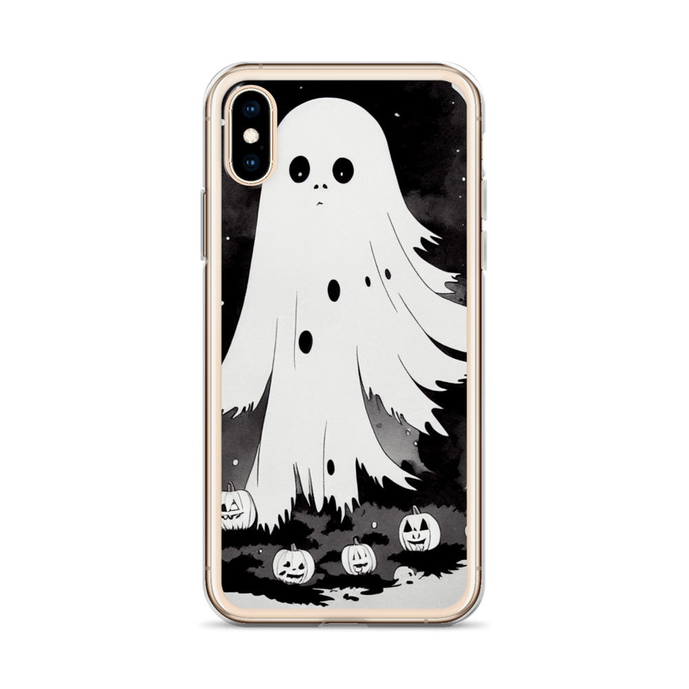 iPhone Case - Halloween Black and White Ghost