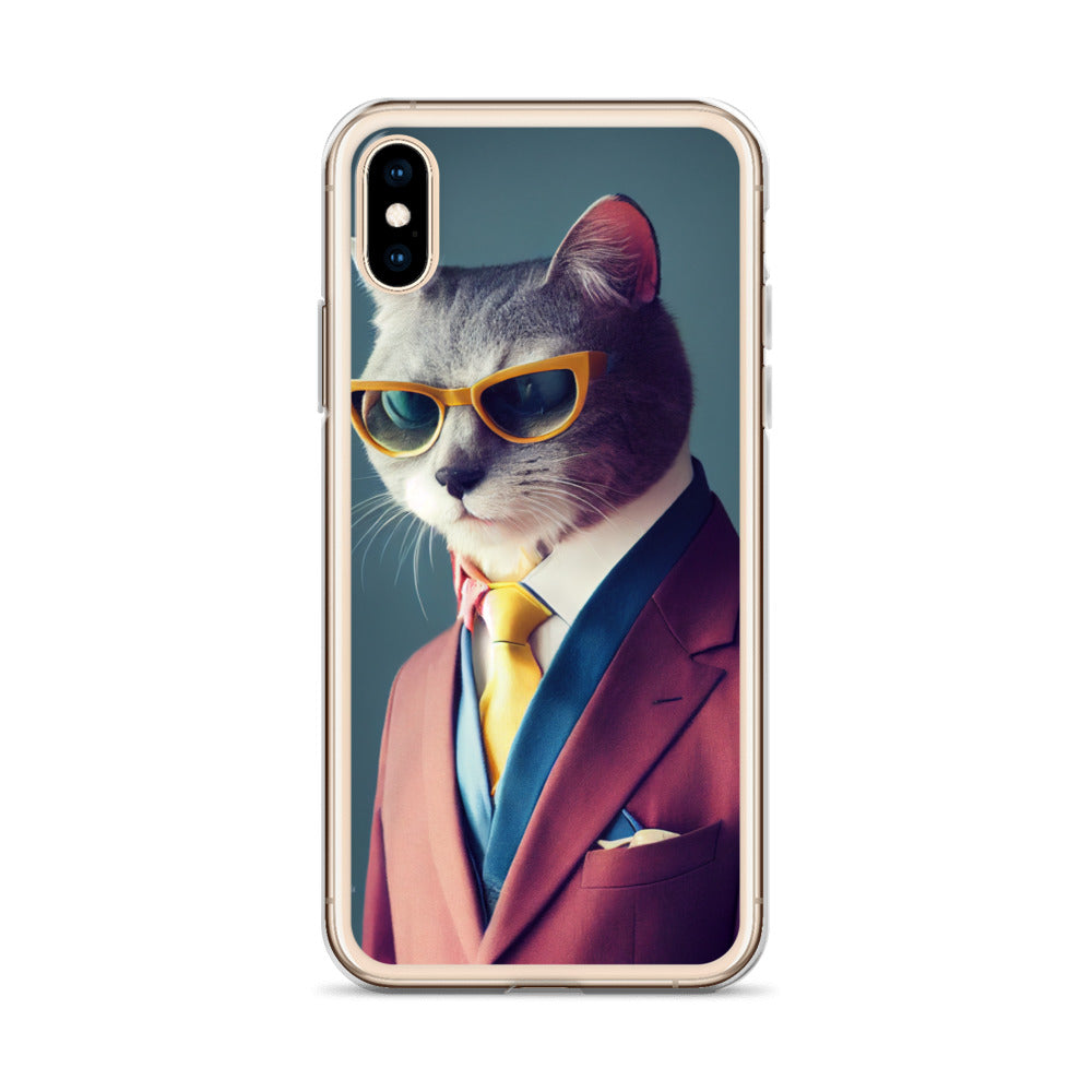 iPhone Case - Slick Business Cat in Yellow Tie