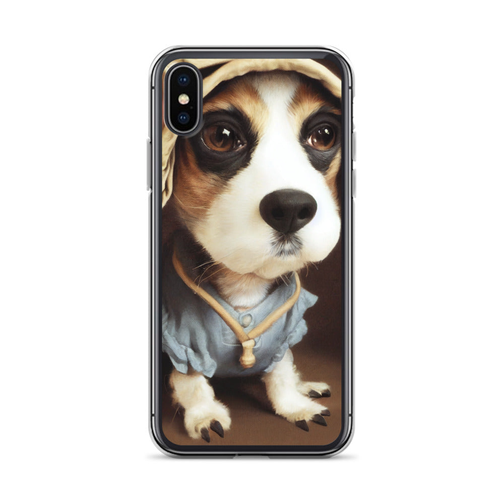 iPhone Case - Sweet Puppy in a Blue dress