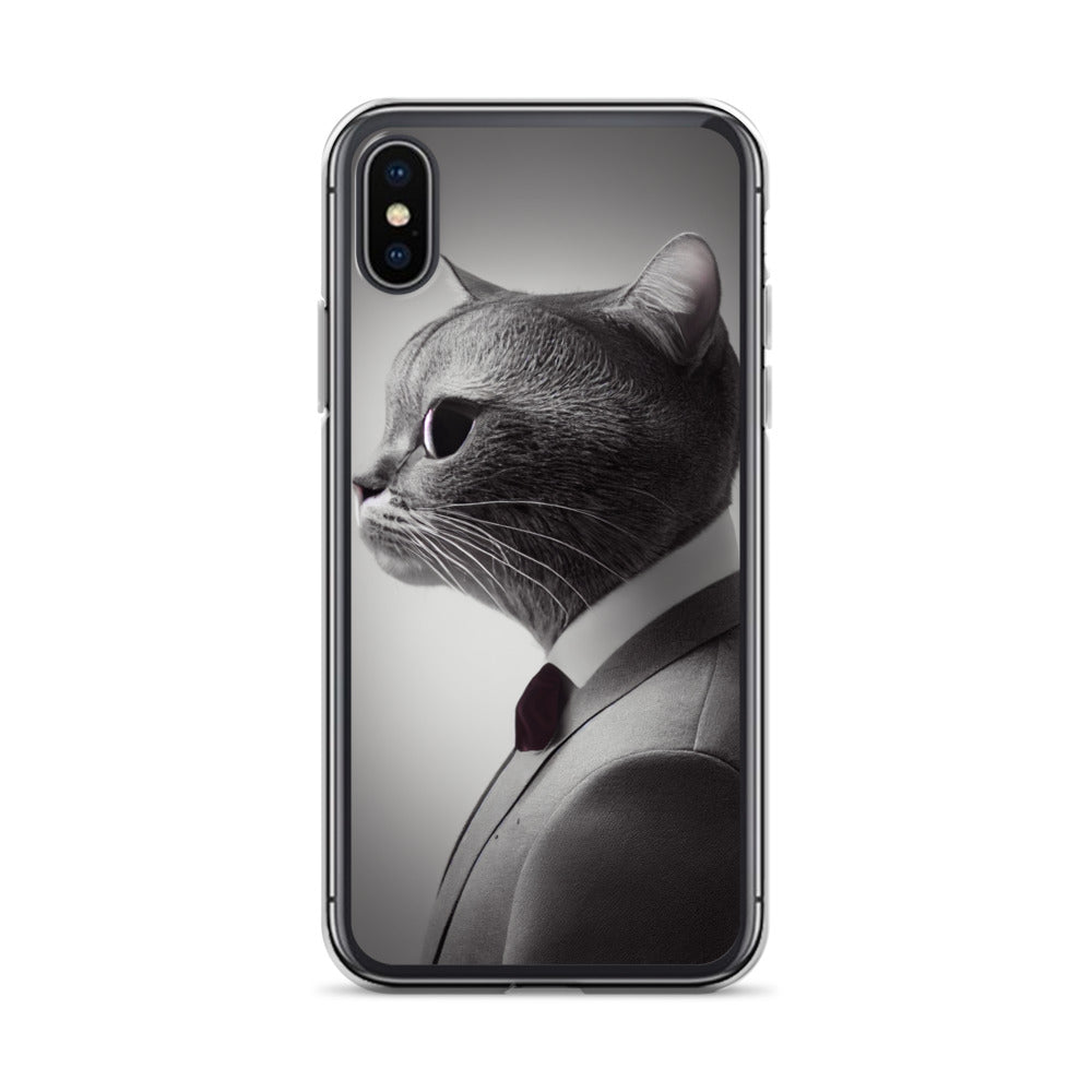 iPhone Case - Business Cat Boss in Gray