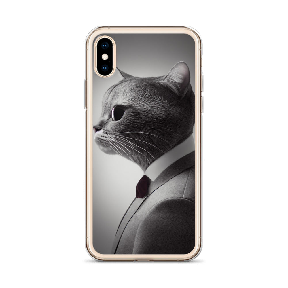 iPhone Case - Business Cat Boss in Gray