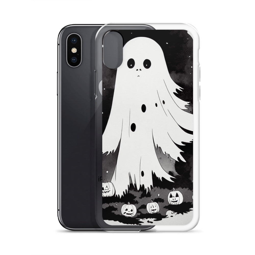 iPhone Case - Halloween Black and White Ghost