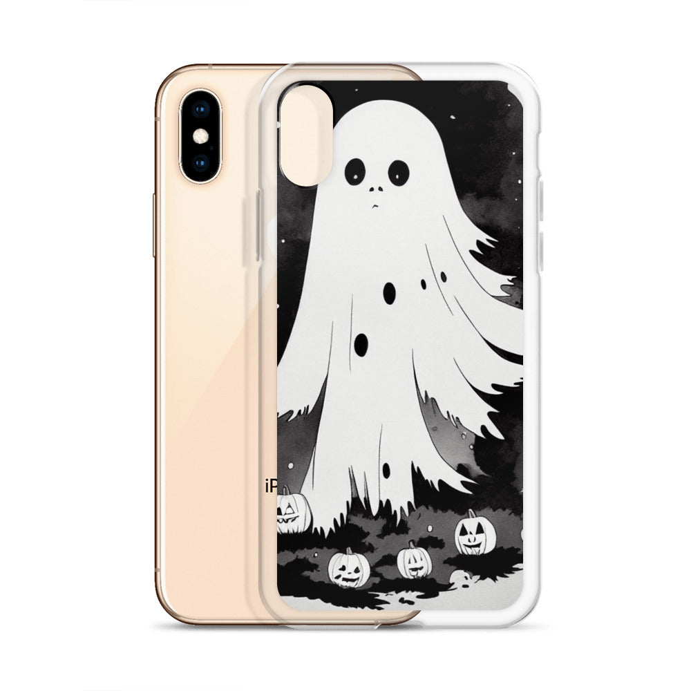 iPhone Case - Halloween Black and White Ghost