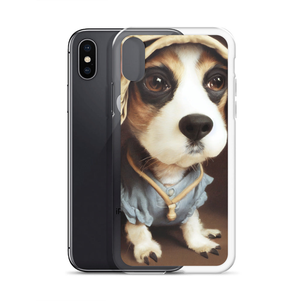 iPhone Case - Sweet Puppy in a Blue dress