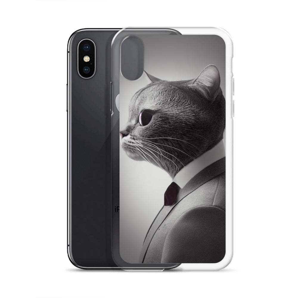 iPhone Case - Business Cat Boss in Gray