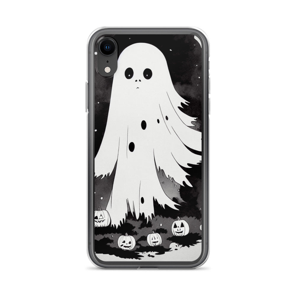 iPhone Case - Halloween Black and White Ghost